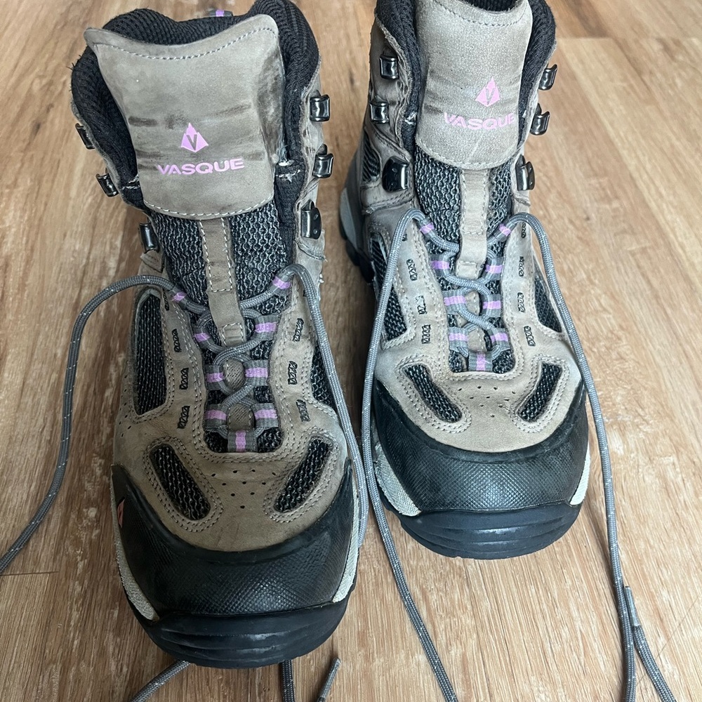 Vasque Women's Hiking Boots - Black and Tan with Pink Accents